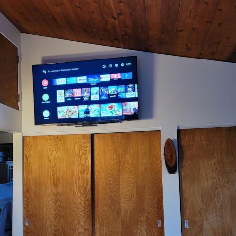 Mantle Mount TV in 'UP'
                                 position