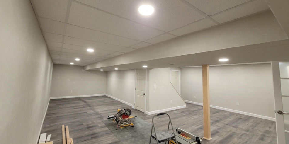 Basement remodel with
                                 new recessed lighting, outlets and smart light switches