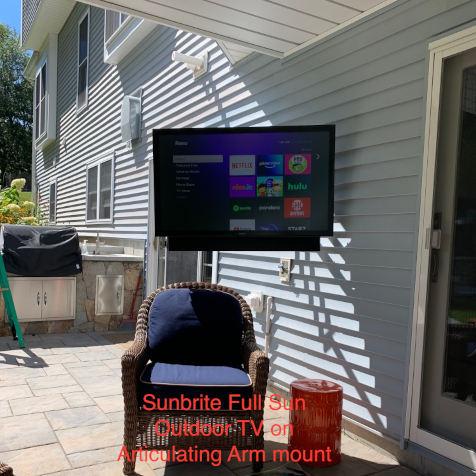 Sunbrite Full Sun Outdoor
                                TV on articulating arm mount